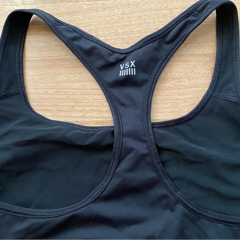 NWT VSX Black Sports Bra with Multicolor Stripes - Picture 3 of 3